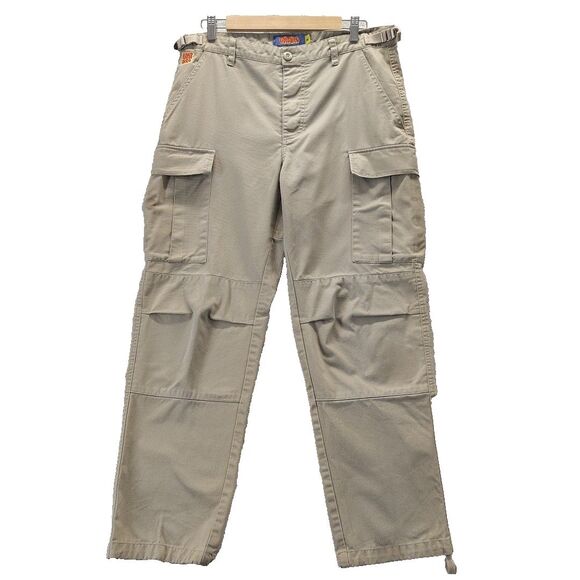 EMPYRE Pants Mens 32 Khaki Utility Pockets Adjustable Waist Workwear Relax Cargo - Picture 1 of 13
